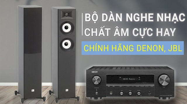 Trải nghiệm dàn nghe nhạc Hifi: Loa JBL STAGE A180, Amply Denon DRA-800H