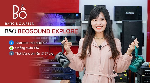 Loa B&O Beosound Explore - Loa di động nhỏ gọn, Pin 27h, Công suất 60W, chống nước IP67