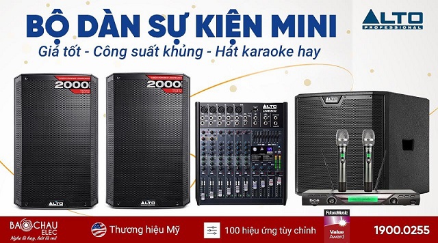 Dàn âm thanh sự kiện mini Alto Mỹ, show ngoài trời vừa& nhỏ, cafe