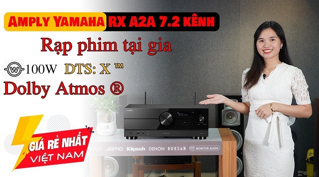 Amply Yamaha RX-A2A - Xem phim 8K, 7.2 kênh, Âm thanh vòm 3D