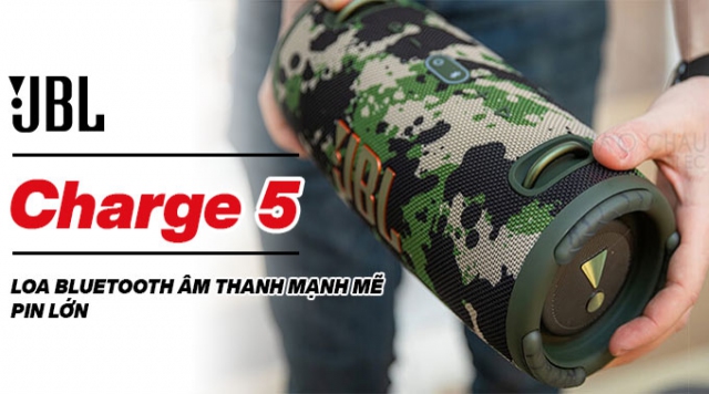 JBL Charge 5: Loa bluetooth âm thanh mạnh mẽ, pin lớn và có thể sạc lại các thiết bị khác