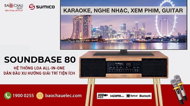 Sumico Sound Base 80 - Hệ thống loa All-In-One Karaoke, Nghe Nhạc, Xem Phim