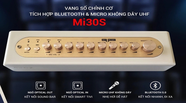 Chi tiết cách dùng vang số chỉnh cơ Acnos MI30S Cho Loa Bose S1 Pro, JBL Partybox và Loa Bluetooth