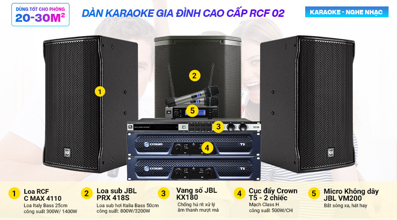 Dàn karaoke gia đình cao cấp RCF 02 